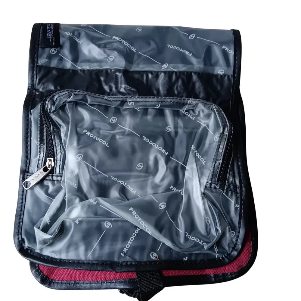 NWT Protocol Red Canvas Duffle Bag 2-Wheels Telescope Handle Removable Strap